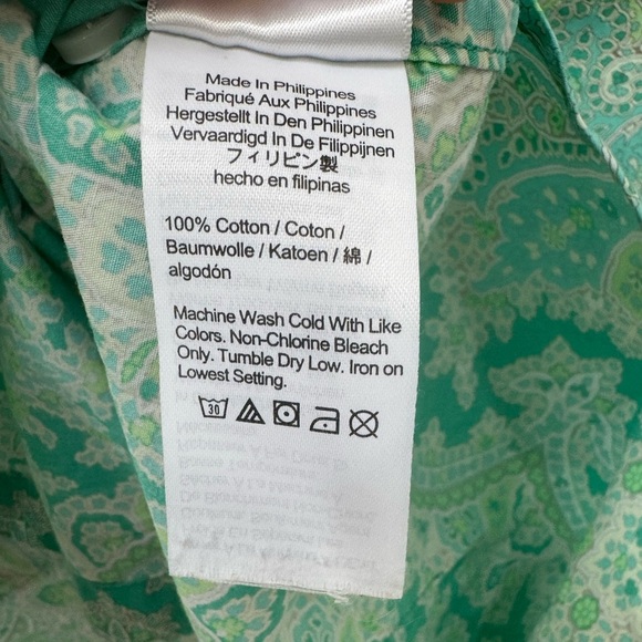 J. Crew Collection Mint Paisley Button Down Long-Sleeve Shirt - Picture 7 of 7